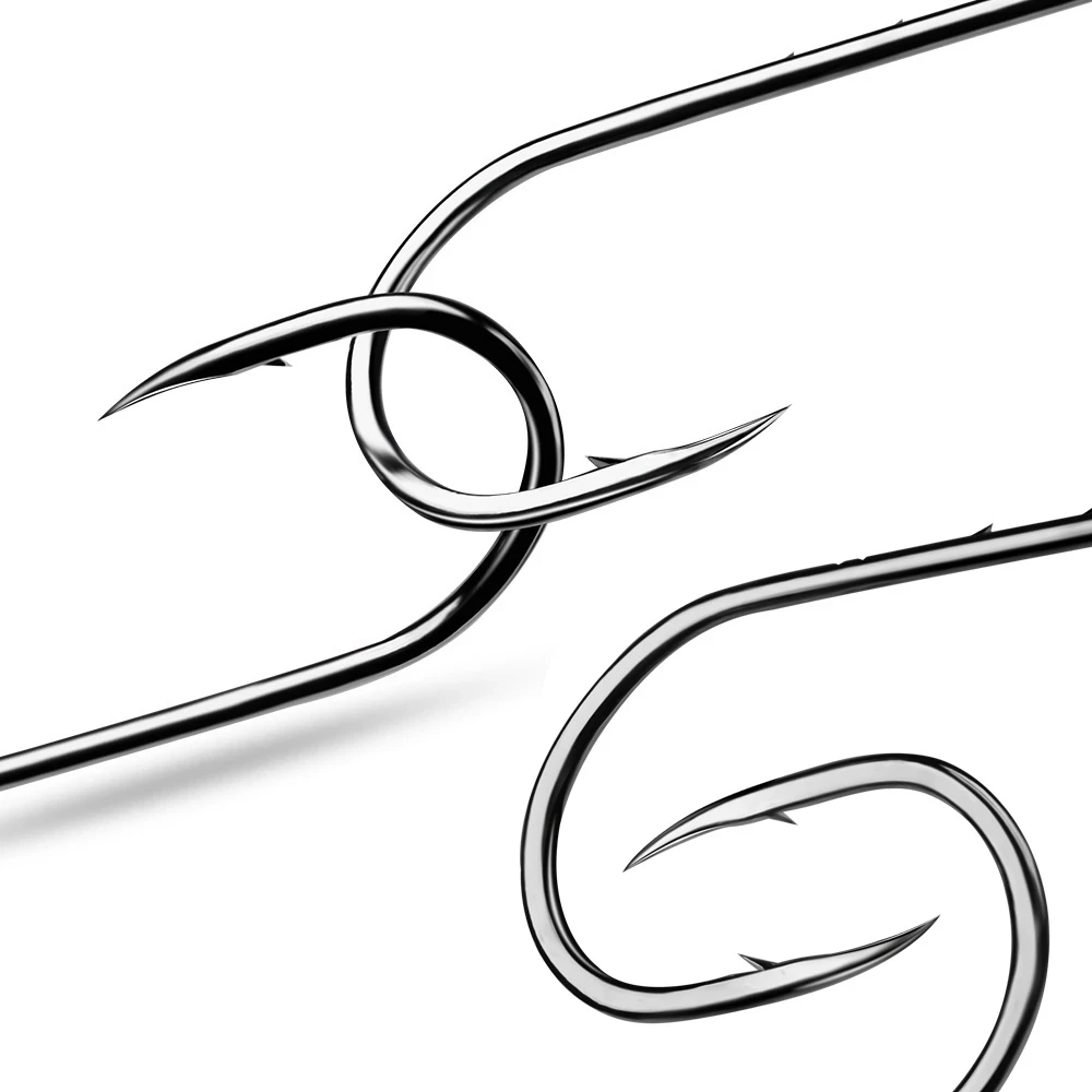 30pcs Baitholder Fishhook Size #1/0-#14 Carp Fishing Hooks Jig Big Barbed Hook High carbon steel salt hooks hook