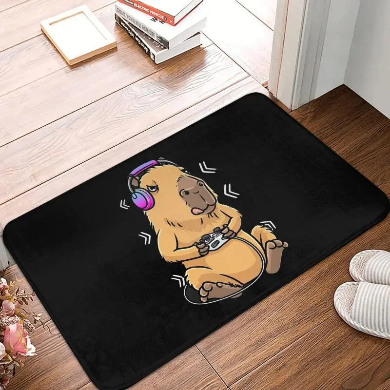 Capybara Giant Cavy Rodent Gamer Gaming Front Door Mat Anti-Slip Outdoor Absorbent Doormat Kitchen Balcony Entrance Rug Carpet