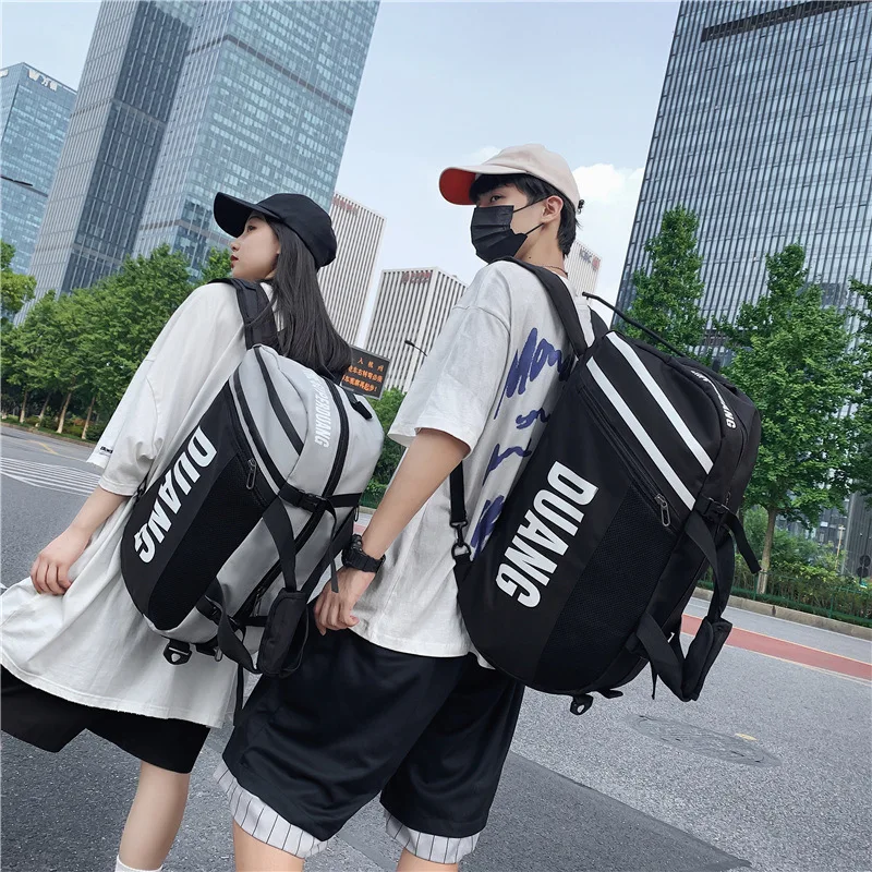 女性用フィットネスバッグ-ウェットとドライを分離したスポーツトラベルバッグ-クロスボディハンドバッグ-オックスフォード布-レターパターン-春シーズン