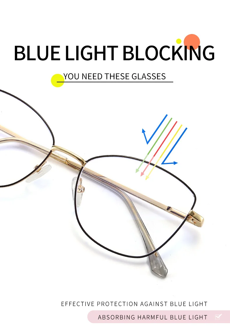 COHK Metall Frauen Cat Eye Sonnenbrille Polarisierte Luxus Marke Design Magnetische Sonnenbrille Clip Auf Optic Brillen Brillen Rahmen – Detail 4