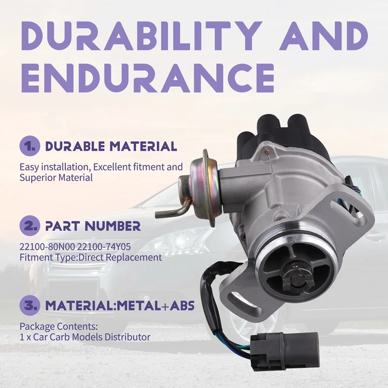 Super Sale Car Distributor 22100-80N00 22100-74Y05 Fit for Nissan Sentra 1.6 GA16 Carb Models Distributor