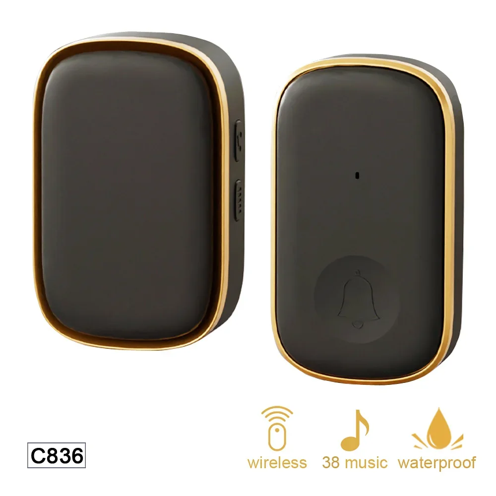 2024 New Wireless Doorbell Home Welcome Door Bell 150M Long Wireless Distance 38 Songs Home Welcome Chimes ringtone Colorful