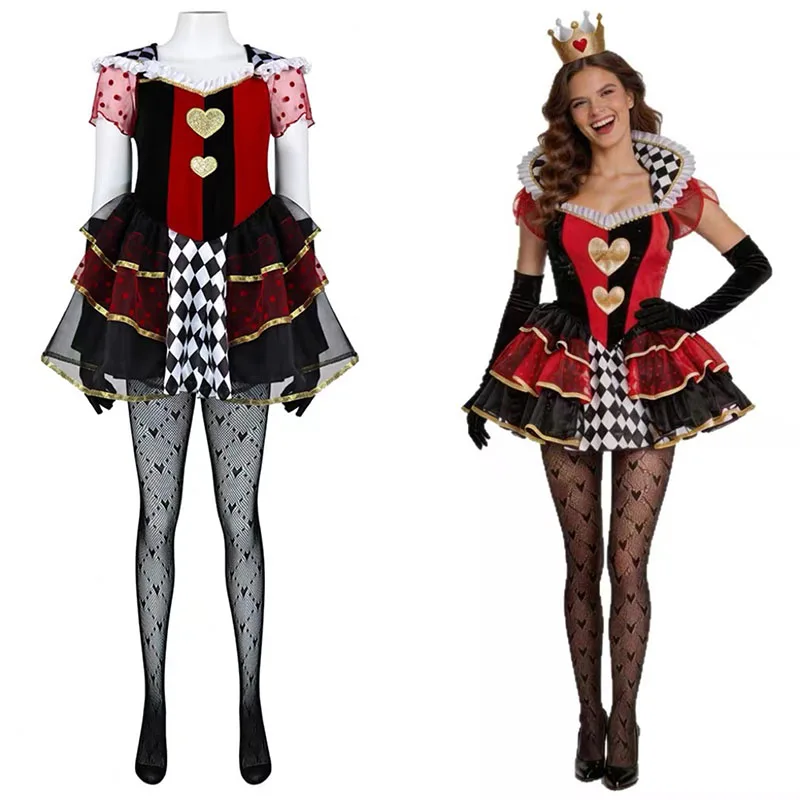 new-women-heart-queen-halloween-costume-red-black-gold-ruffle-tutu-dress-with-long-gloves-poker-checkered-cosplay-party-outfit