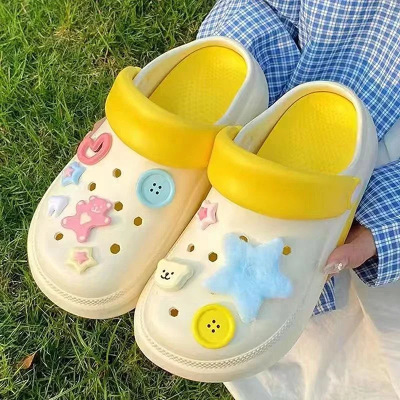 

Cute Flower Buckle Shoe Decorations; Star Little Bear Cartoon Charms