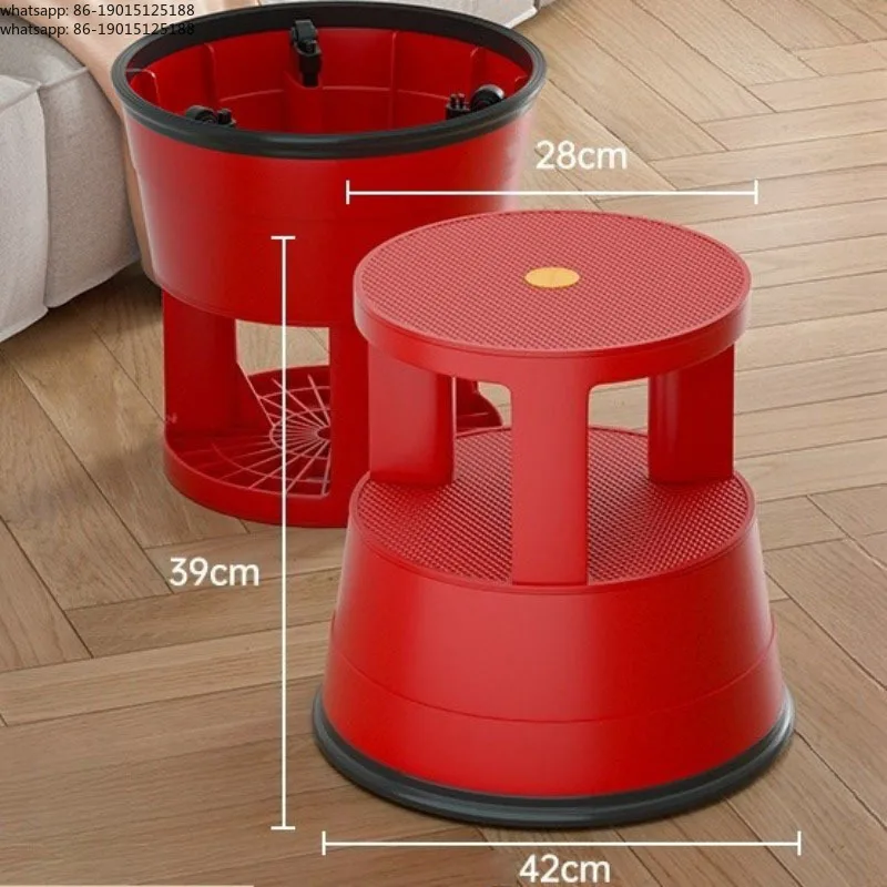two-step-ladder-stool-household-multi-functional-thickened-anti-slip-portable-wheel-stools-save-effort-stable-home-decorations