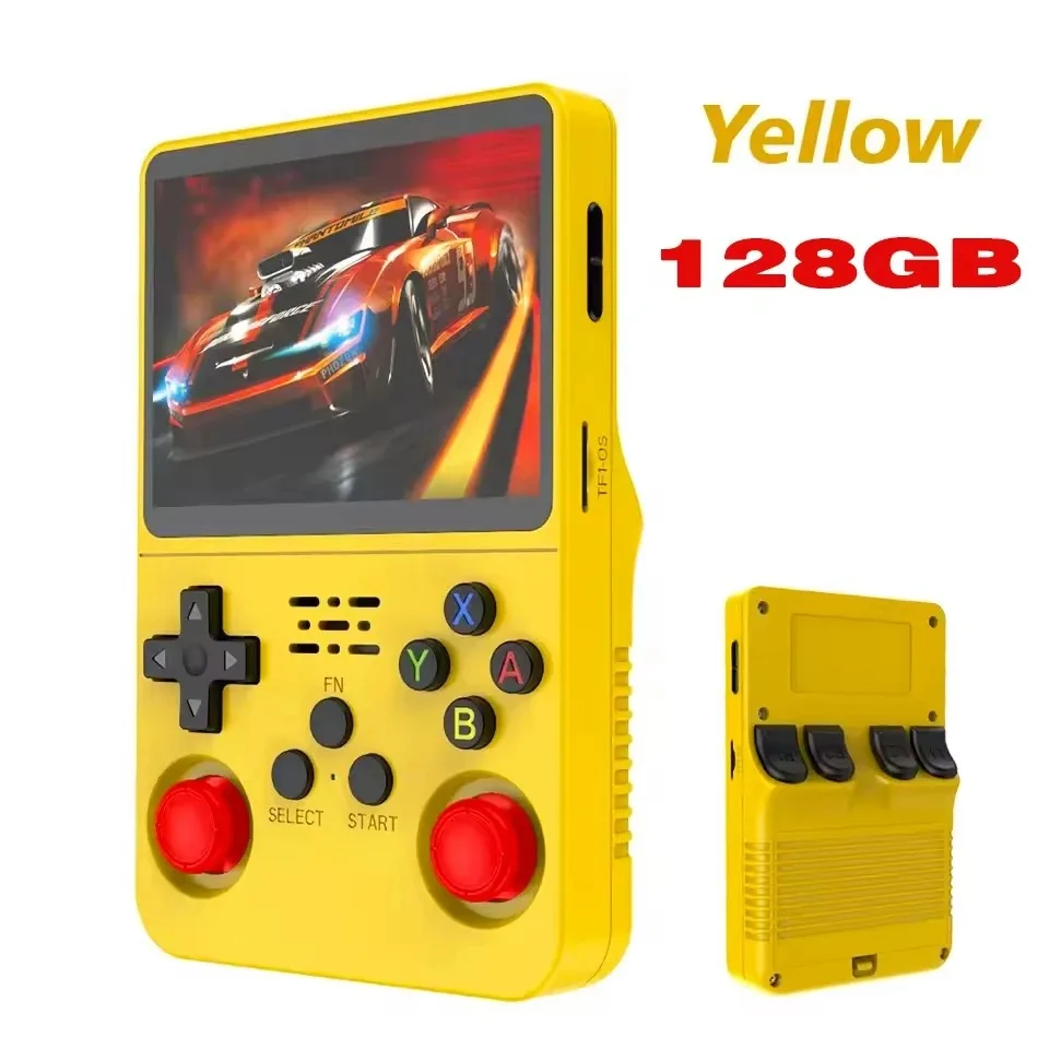 R36s Neue Handheld-Spielkonsole Open-Source-Linux 3,5-Zoll-IPS-Bildschirm Handheld 128GB Videoplayer Weihnachtsgeschenk