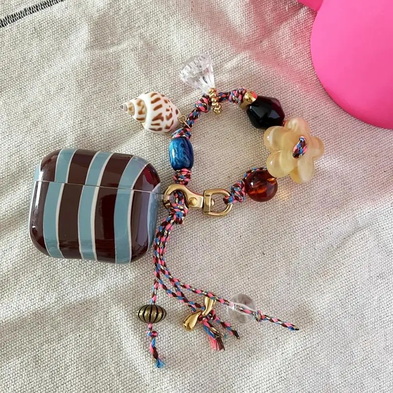 

Colorful Bag Charm Keychain Cute Handmade Woven Retro Design Weave Bracelet Women's Bohemian Colorful Bead Braided Jewelry