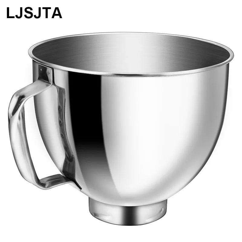 LJSJTA Stainless Steel Bowl for KitchenAid 5 Quart 304 Stainless Steel Bowl with Handle Extra Fee