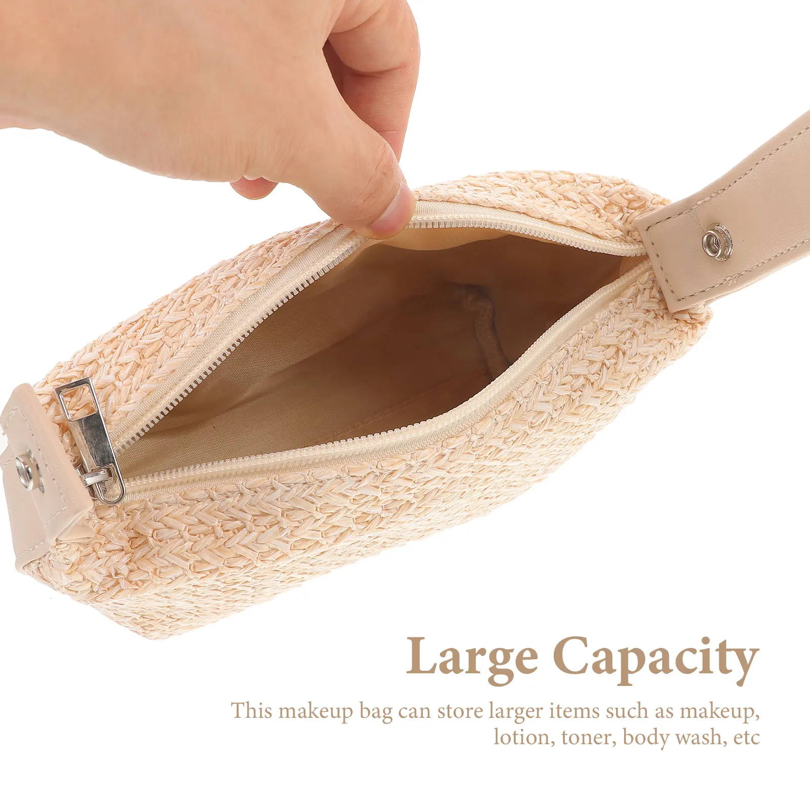 

Portable Large Capacity Makeup Travel Storage Pouch Toiletry Organizer With Handle Smooth Zipper Durable Lightweight