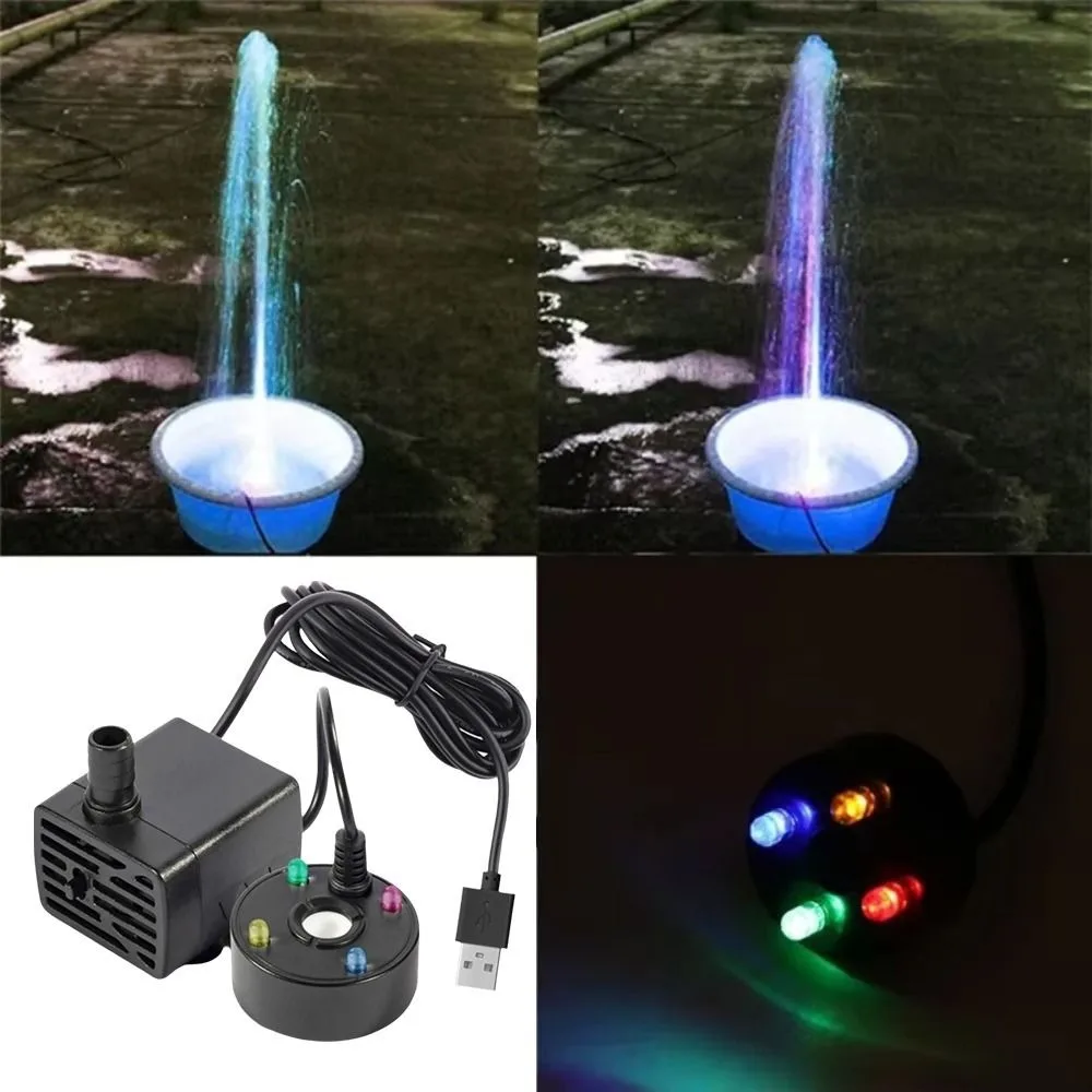 Decoration 5V Fish Tank Water Pump Silent operation USB Mist Maker Fogger Colorful lights Plastic Submersible Pump study