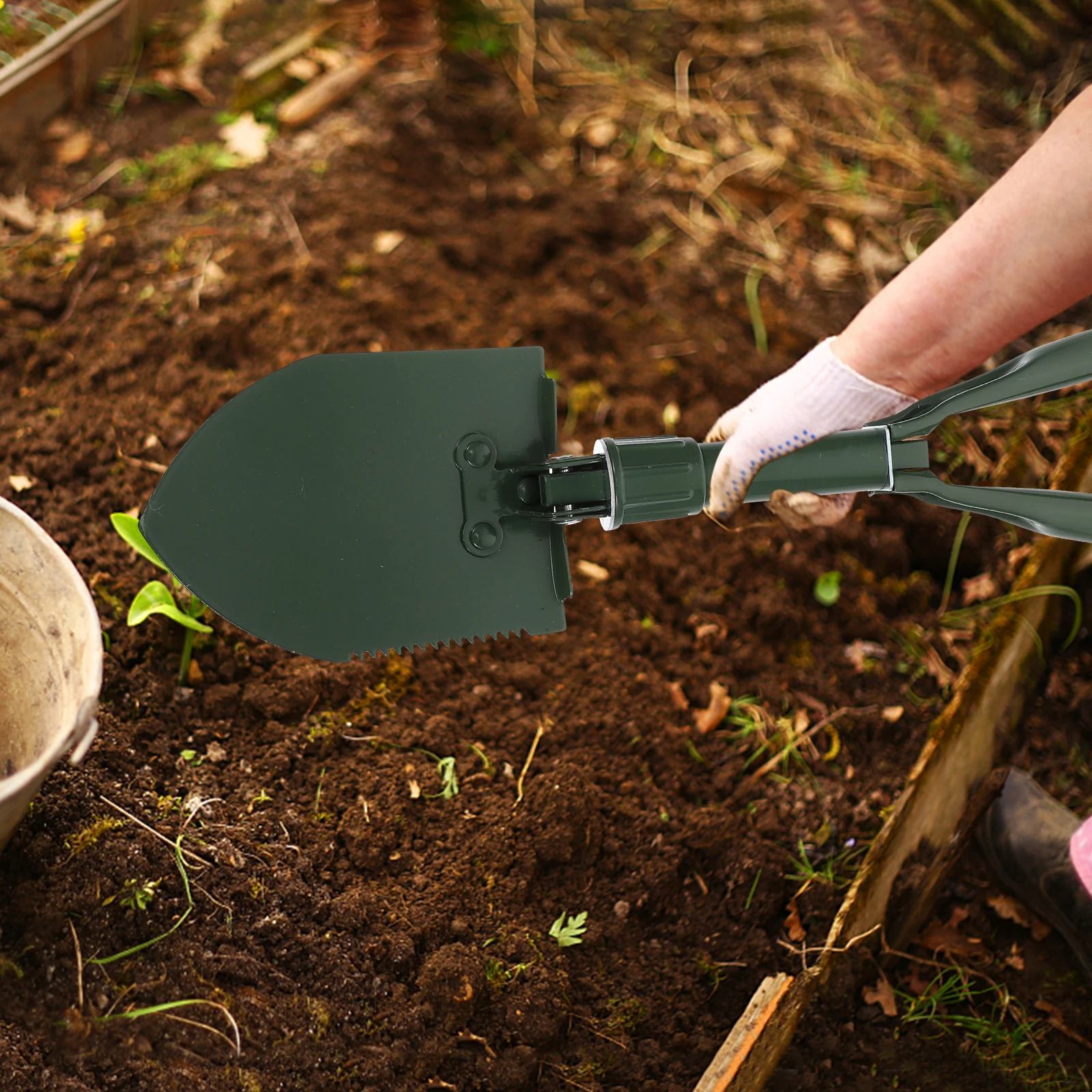 

1Set Foldable Stainless Steel Gardening Shovel Outdoor Snow Shovel Winter Snow Removal Tool Camping Practical Household Tool