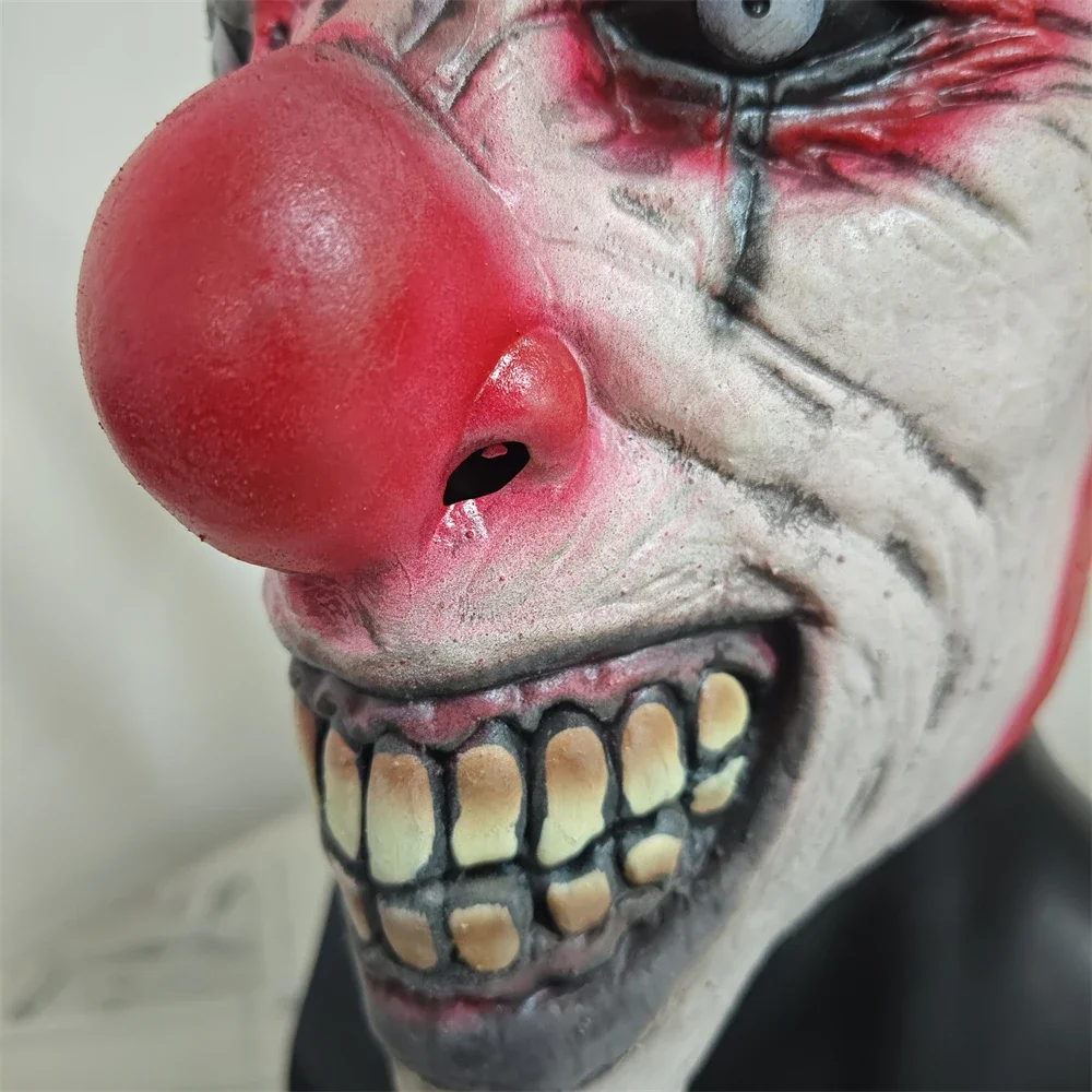 Straszny zły dzwonek maska klauna kostium Cosplay na Halloween diabeł Joker maska lateksowa przebranie rekwizyty na przyjęcia Horror Clown zabójca maska