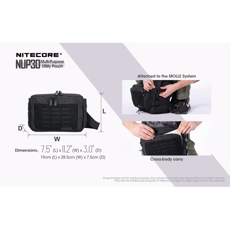 NITECORE NUP30 borsa a tracolla borsa a tracolla tattica borsa da viaggio in Nylon 600D borsa multiuso sistema Molle per uomo donna