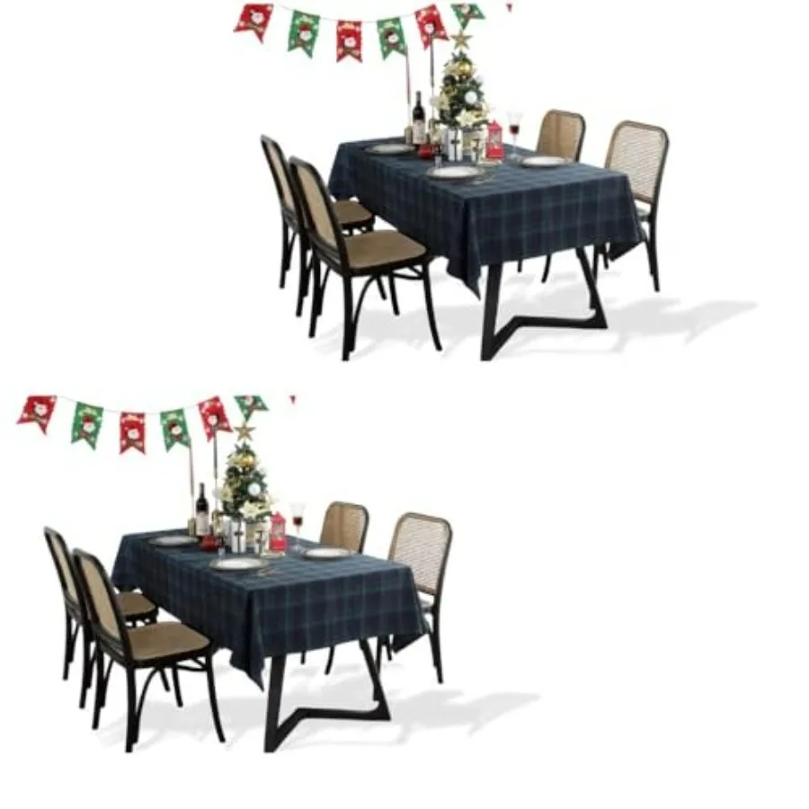 

Прямоугольная тканевая скатерть для столовой, 2 шт., в британском стиле, с клетчатым принтом, сине-зеленая, 55x102, для праздников и Рождества