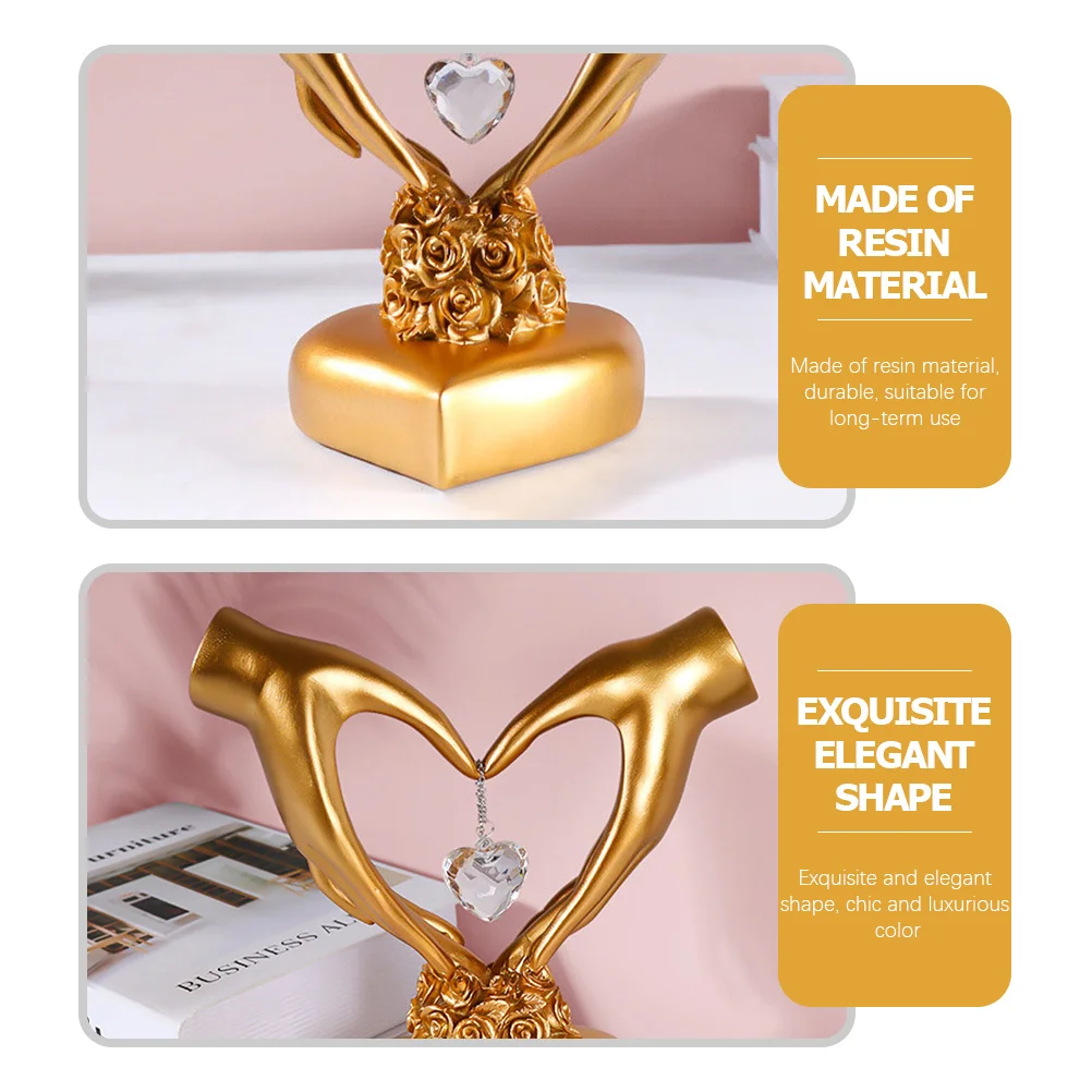 

Heart Decoration Wedding Ornaments for Bedroom Desktop Sculpture Decorations Home Resin Bridesmaid Gesture Statue
