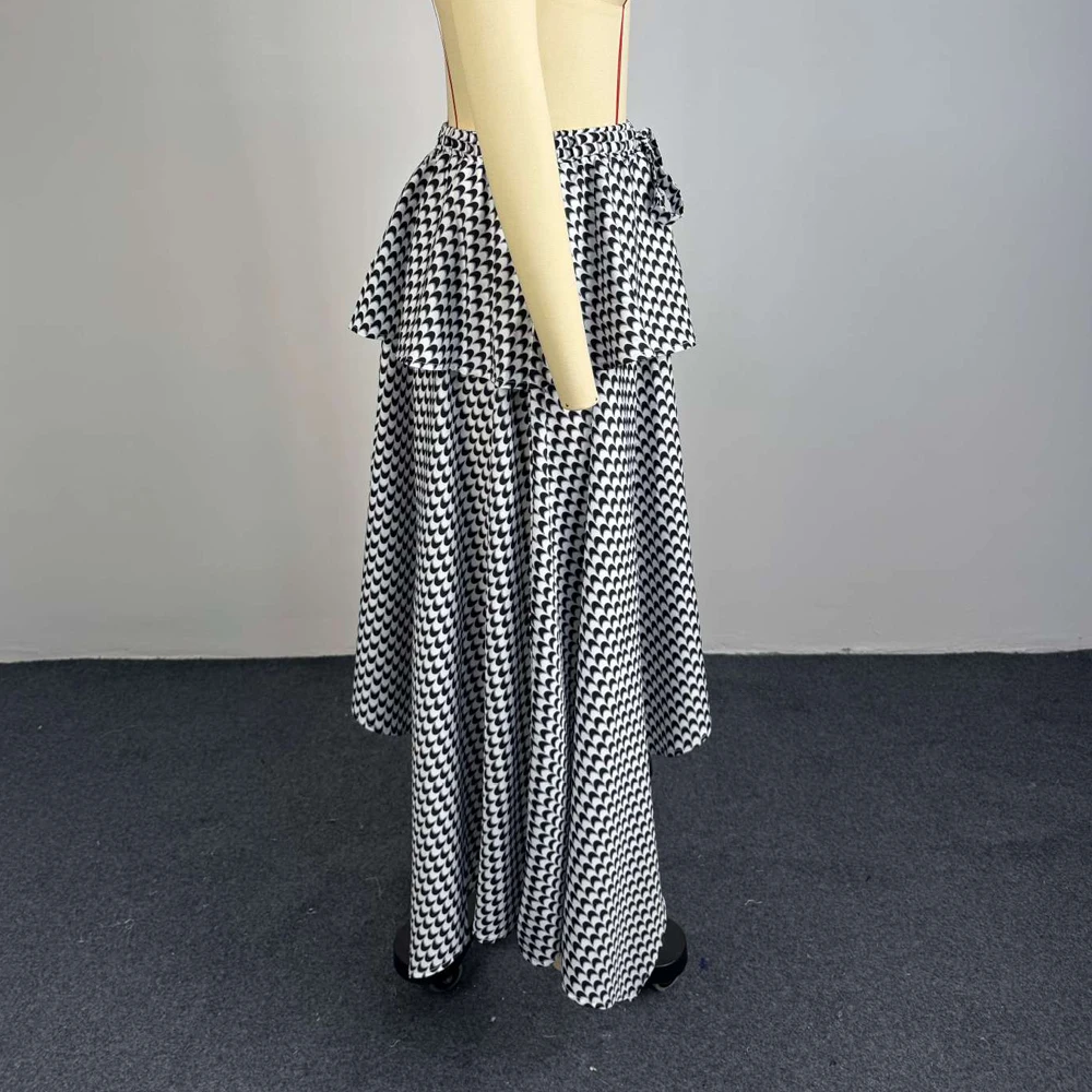 Trendige Sommerröcke für Damen: Streetwear High-Waist-Schleifenrock mit Karomuster und unregelmäßigem Taschentuch-Flare-Saum – Neu 2026 – Detail 9
