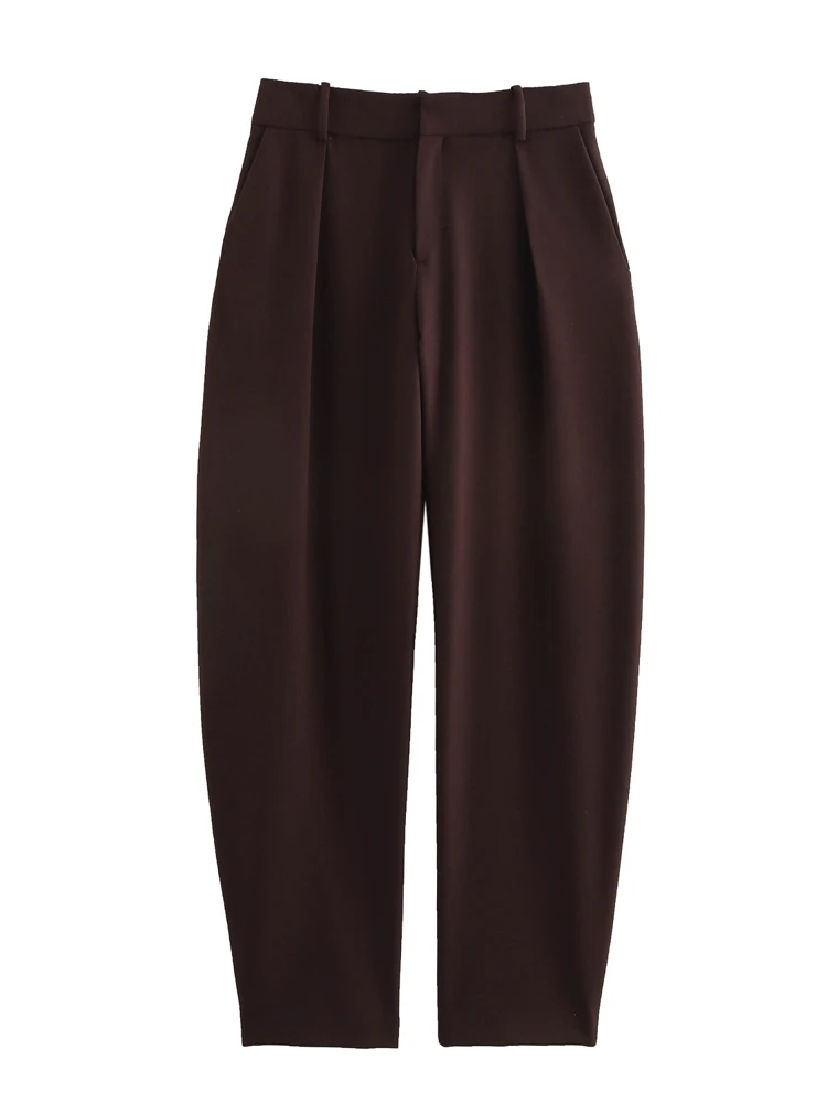 

OUROPEAN ZTATION 2025 Spring New Lady Casual High Waist Wide Leg Pants Vintage Autumn Wear Woman's Long Pants Suit Pants Bottoms