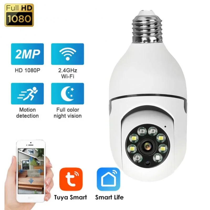 IP Camera 2MP 3MP E27 Bulb Full Color Wifi Indoor Mini Tuya Smart Home Surveillance Camera Security Baby Monitor Video Pet Cam