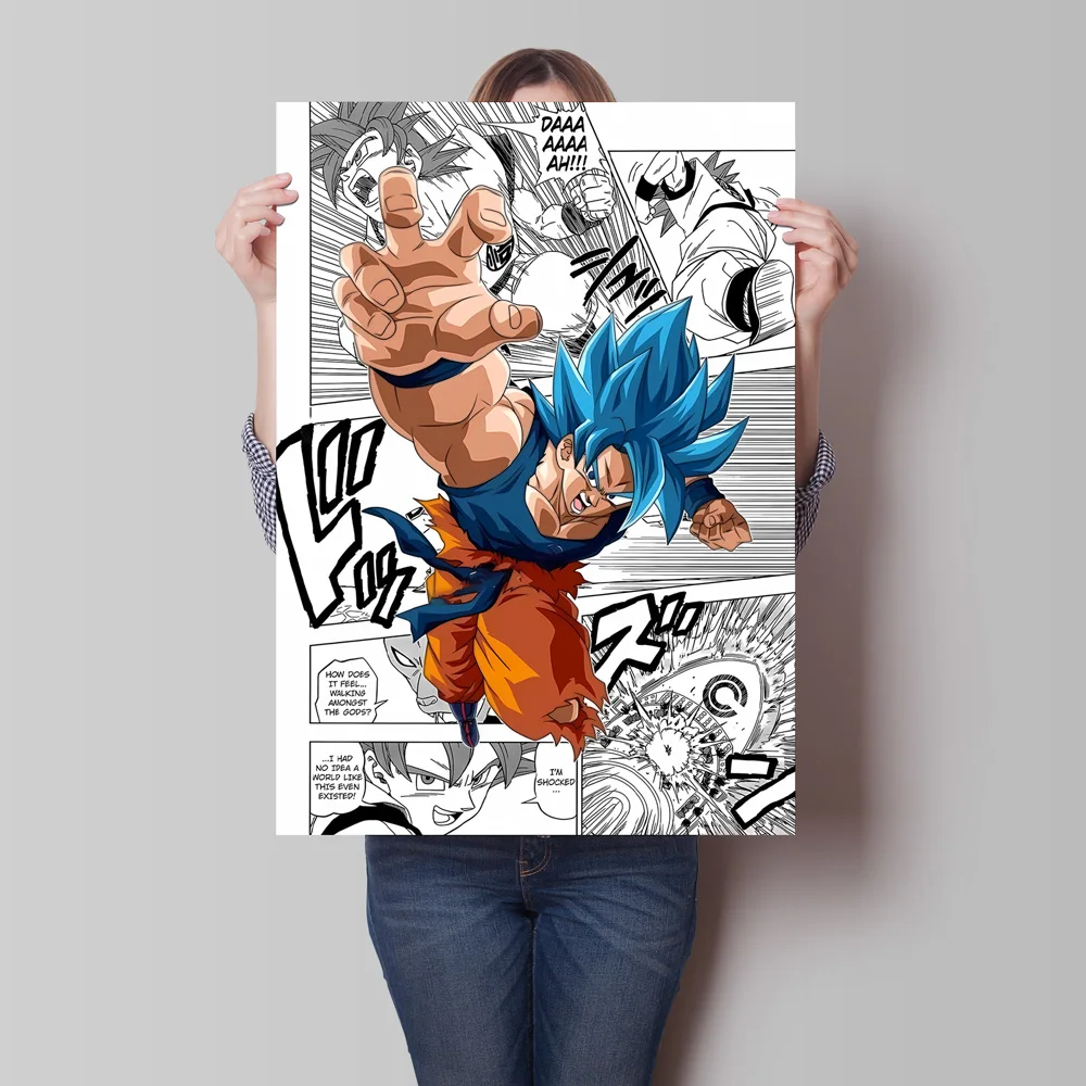 حار أنيمي المشارك لعبة دراغون بول غوكو فيغيتا قماش اللوحة الكرتون صورة أصدقاء الهدايا غرفة المعيشة المنزلي ديكور كلاسيكي #5