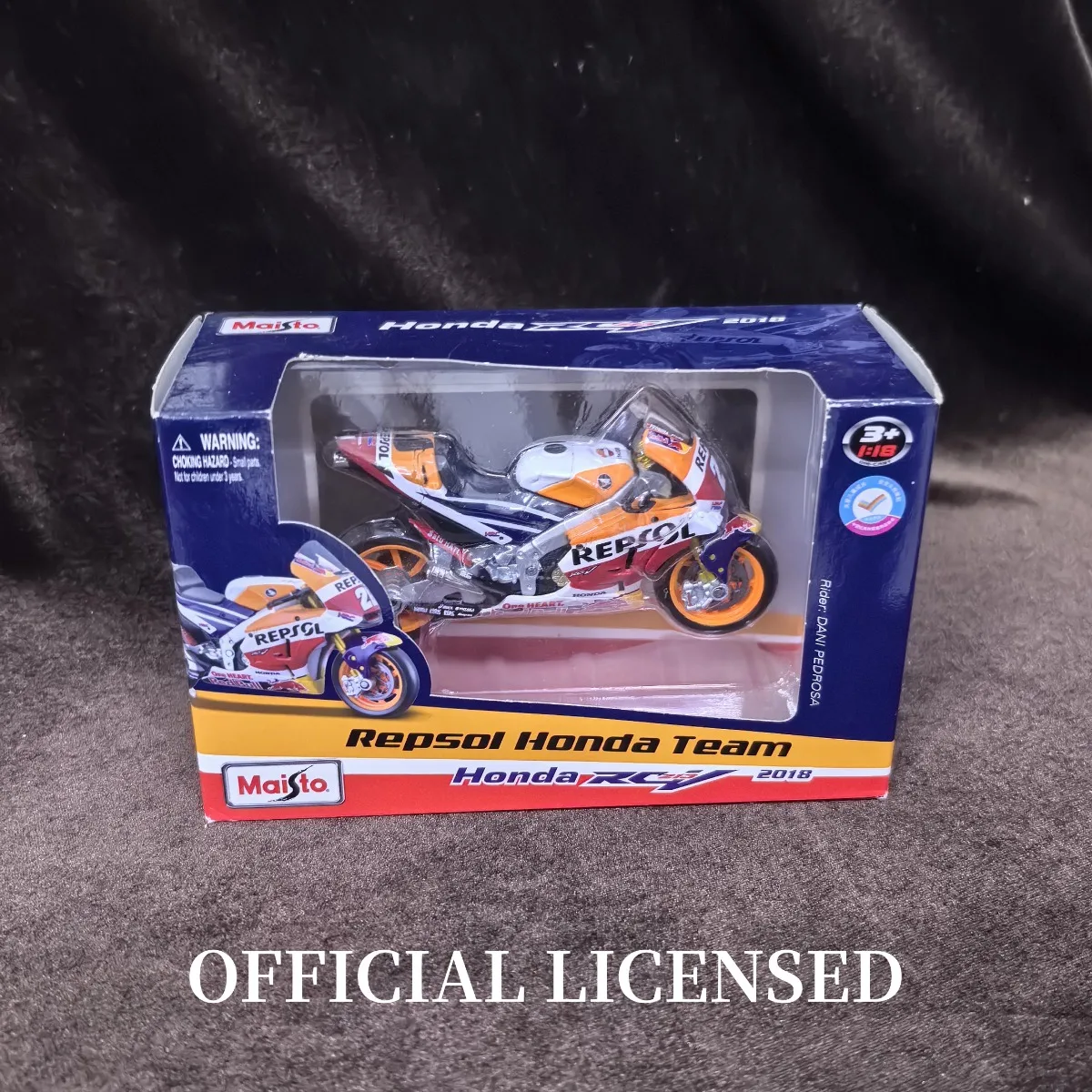 Honda RCV 2018 im Maßstab 1:18 # 26-Dos Pedrosa Mini-Motorradmodell, Nachbildung eines Auto-Miniatur-Weihnachtsgeschenkspielzeugs für Kinder