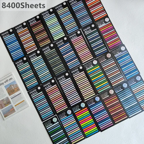 Imagen 2 del producto 28 paquetes de 8400 hojas de notas adhesivas transparentes, anotaciones autoadhesivas, libros de lectura, marcapáginas, pestañas, Bloc de notas, papelería estética