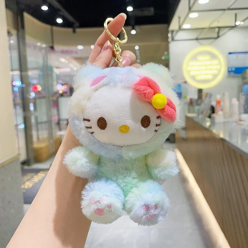 Kawaii Sanrio Anime Sleutelhanger Hello Kitty Melody Knuffel Sleutelhanger Kuromi Cinnamoroll Plushie Pop Rugzak Decor Verjaardagscadeau