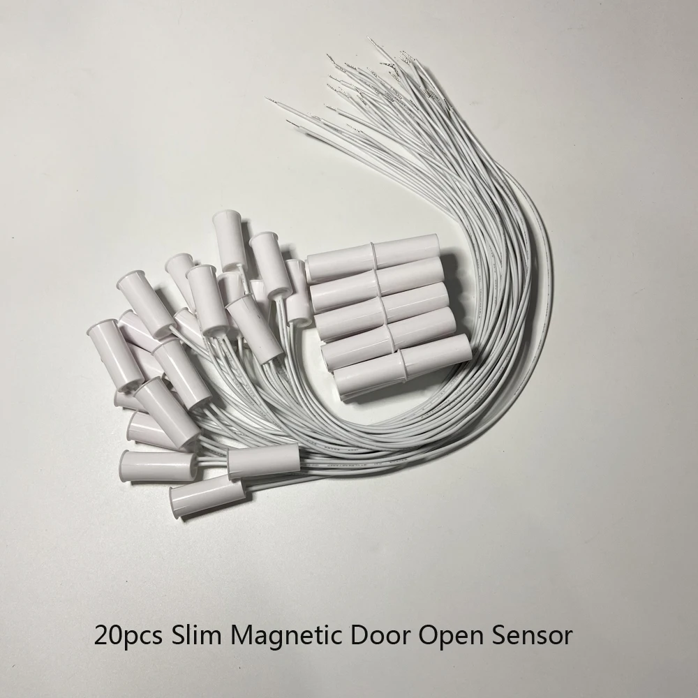 20Pcs Embedded Installation Wire Window Open Alarm Detector Magnetic Door Sensor For Home Security System Dry Contact Switch