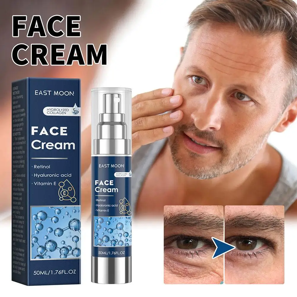 Creme facial de colágeno masculino alto ha anti-envelhecimento creme portátil anti creme cuidados com a pele hidratante rosto retinol hidratante rugas w1f9
