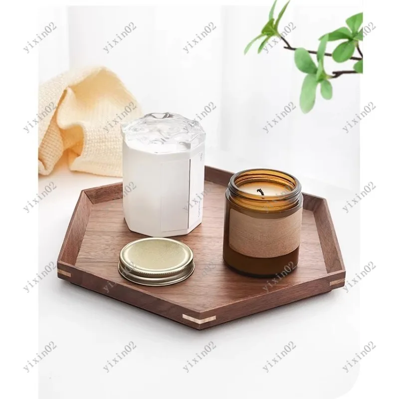 

Black Walnut Wood Tray Japanese Style Rectangular Tea Tray for Home Tea Serving