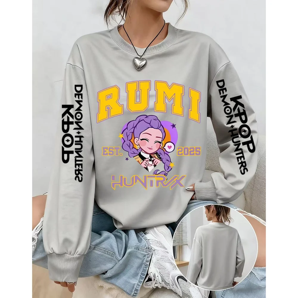 ملابس رياضية نسائية مطبوعة من Anime KPop Devil Hunter Harajuku كاجوال بقلنسوة موضة فضفاضة مع قلنسوة للسيدات