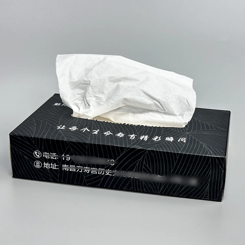 Custom Logo Brand 2ply White Soft Tissue Cleaner Facial Tissu Biodegradable Manufacturer Bamboo Facial Tissue Paper