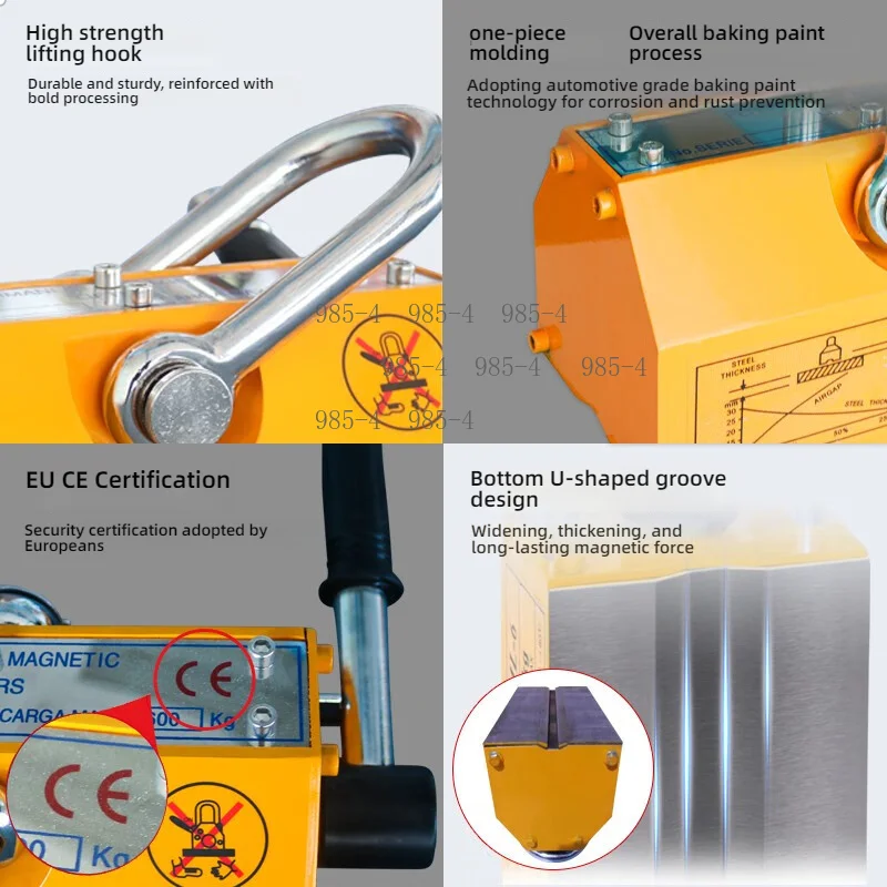 Neodymium Magnetic Lifter 600Kg Steel Metal Suction Cup Construction Hoist Tool