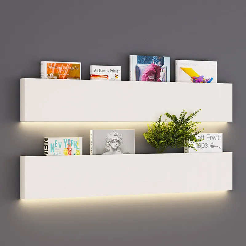 Iron Decorative Shelf Creative Wall-Mounted Storage Display for Living Room Magazines Rack Modern