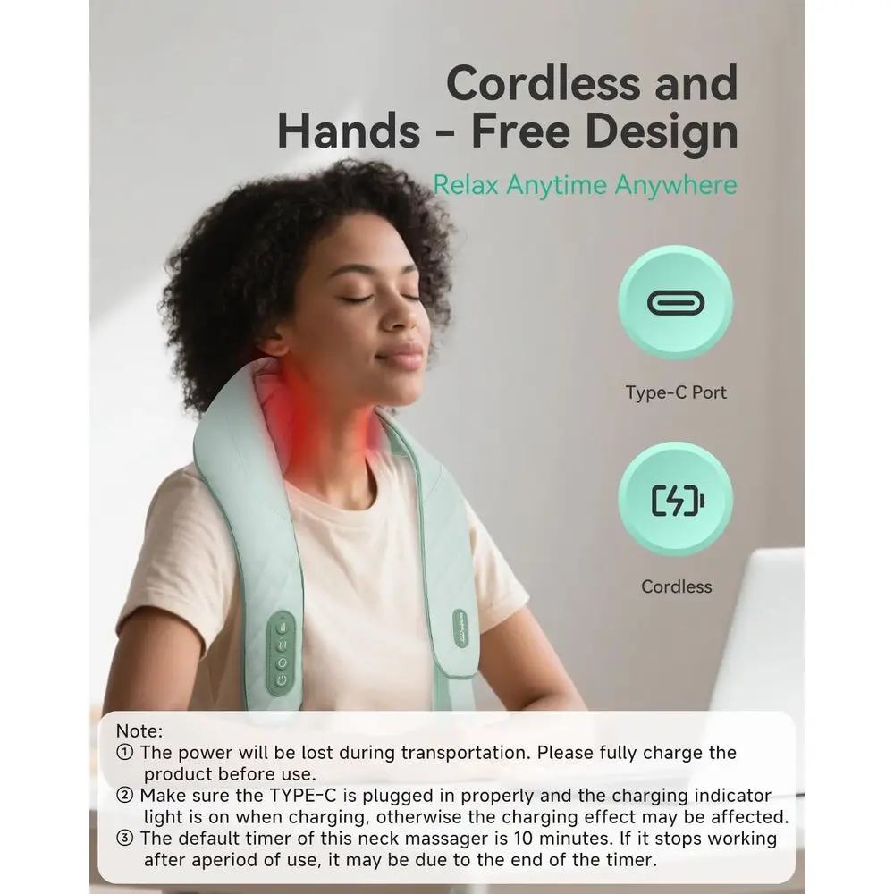 مدلك شياتسو للرقبة والكتف 4D معزز للحرارة لتخفيف الأنسجة العميقة، هدية مثالية للآباء