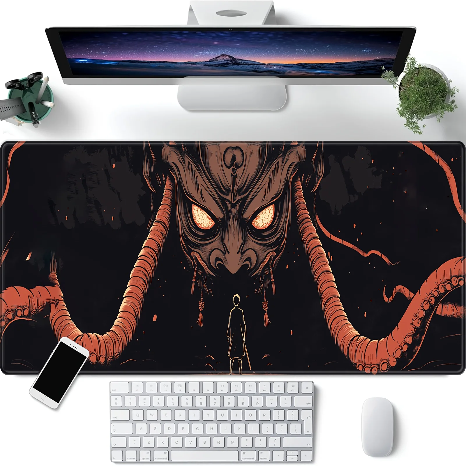 

Giant octopuses and warrior large gaming Mouse Pad Desk Mat Gaming mats anti-slip Durable offices accessories keyboard mouse mat