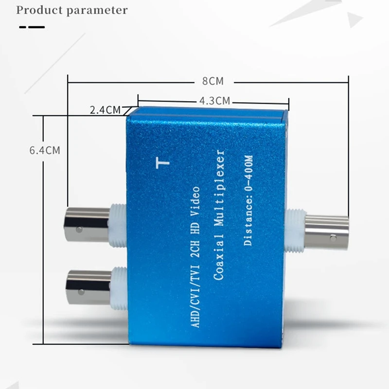 1080P AHD/CVI/TVI / 2CH HD Video Coaxial Multiplexer (2 Channel Video In One Coaxial Cable Transmission)