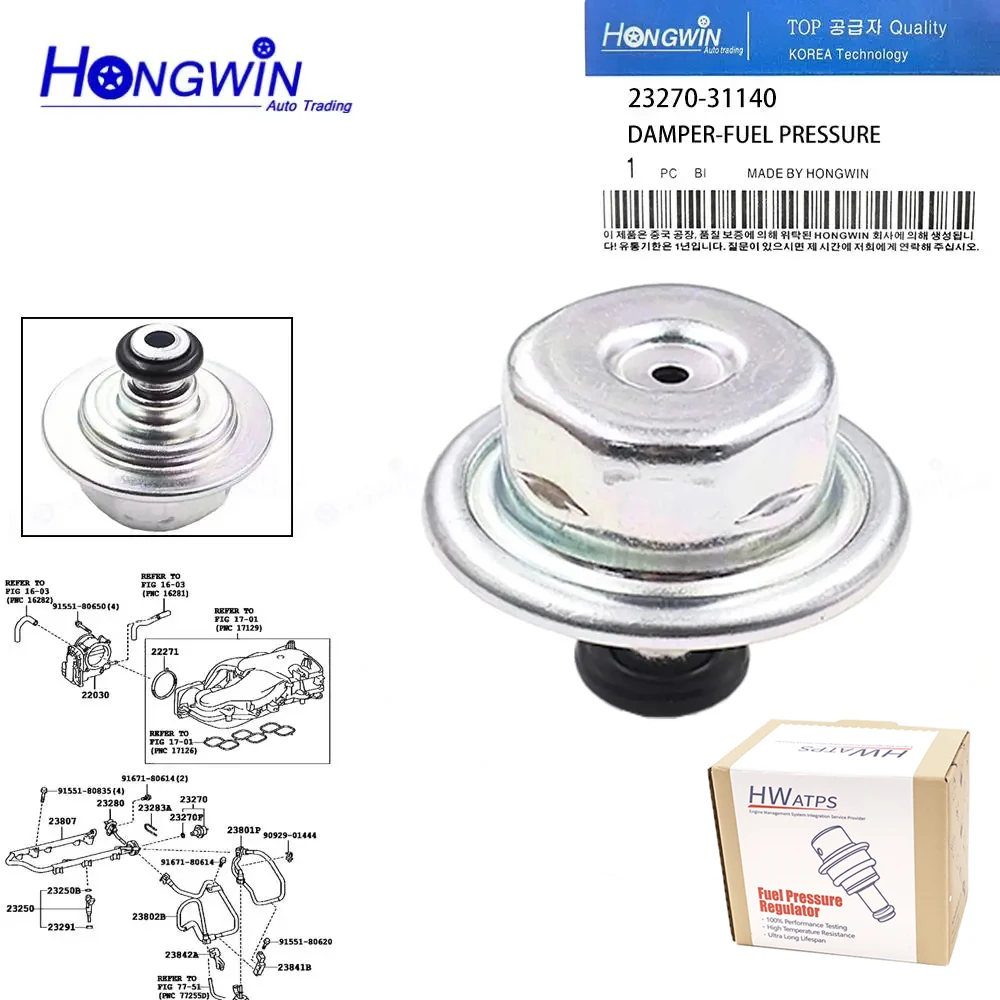 

23270-31140 2327031010 Fuel Pressure Damper For Lexus GX400 Toyota 4Runner Coaster Crown FJ Cruiser Fortuner Hilux FPD23