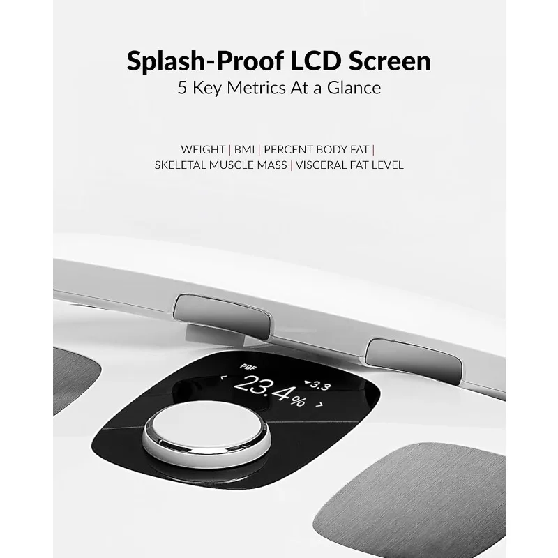 مقياس تكوين الجسم H30 مقياس ذكي مع مؤشر كتلة الجسم، الدهون في الجسم، مقياس كتلة العضلات مع التطبيق، قياس الدهون في الجسم