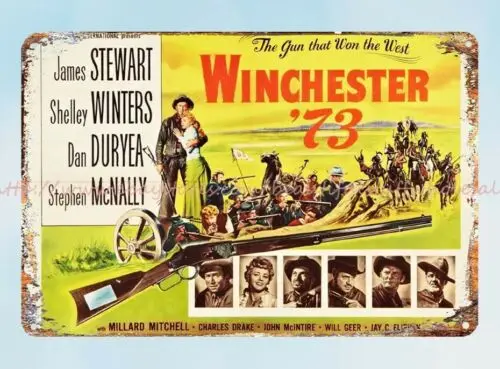 bar house  plaque 1950 Winchester 73 Barracuda Western movie metal tin sign