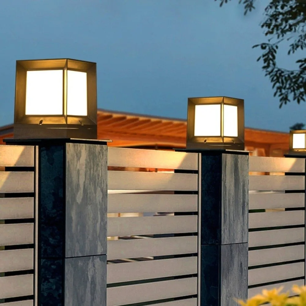 Modern E27 Led Outdoor Post Light Column Pier Enclosure Fixture Pillar Cap Lights IP54 Waterproof 220V Column Lights Yard