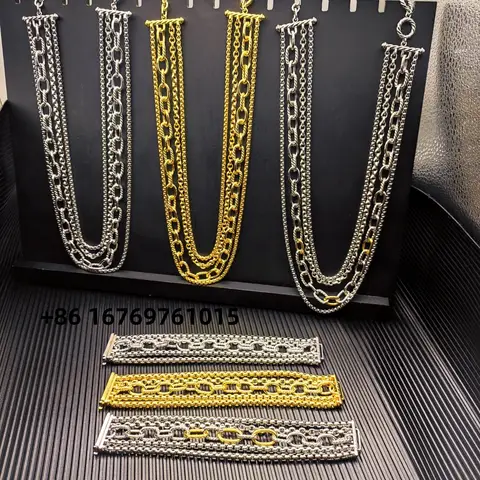 2026 New DY High-Quality Christmas Elegant Multi-Row Chain Necklace and Bracelet Set Suitable for Both Men and Women