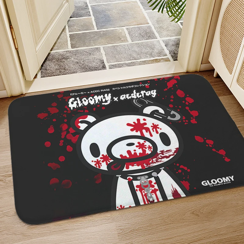 

Bathroom Foot Mat H-Gloomy Bear Custom Doormat Entrance Door Carpet for Kitchen Living Room Bedroom Rug Slip-resistant Home