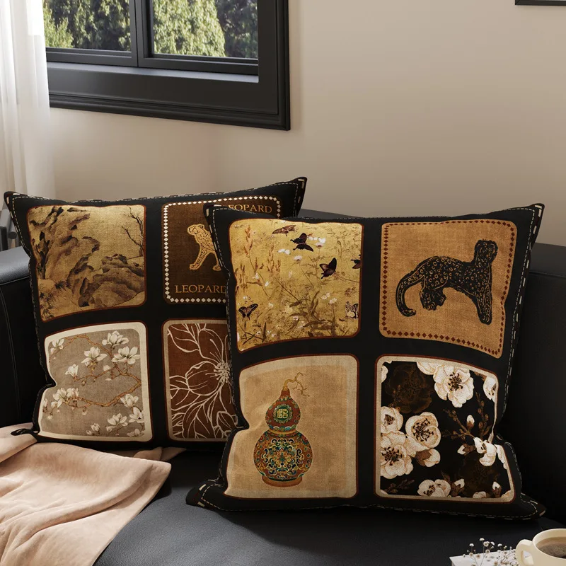 American Vintage Pillow Cover with Filling Decorative Cushion Sofa Bed Headrest Washable and Removable Cushion Case Home Decor