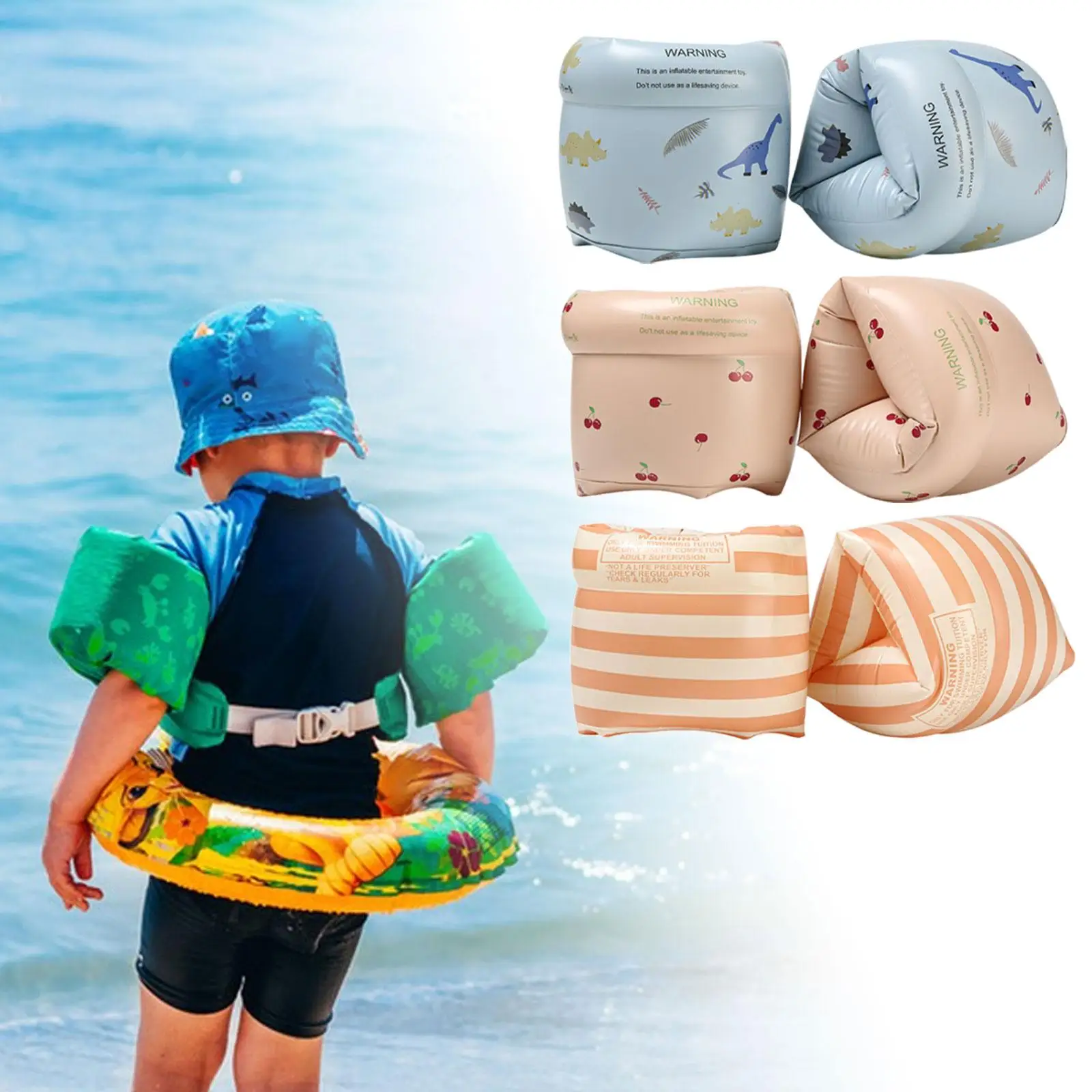 2x Swim Arm Bands Swimming Equipment Floater Sleeves Tube Armlets Arm Floatie Swimming Arm Rings for Beach Summer Water Sports