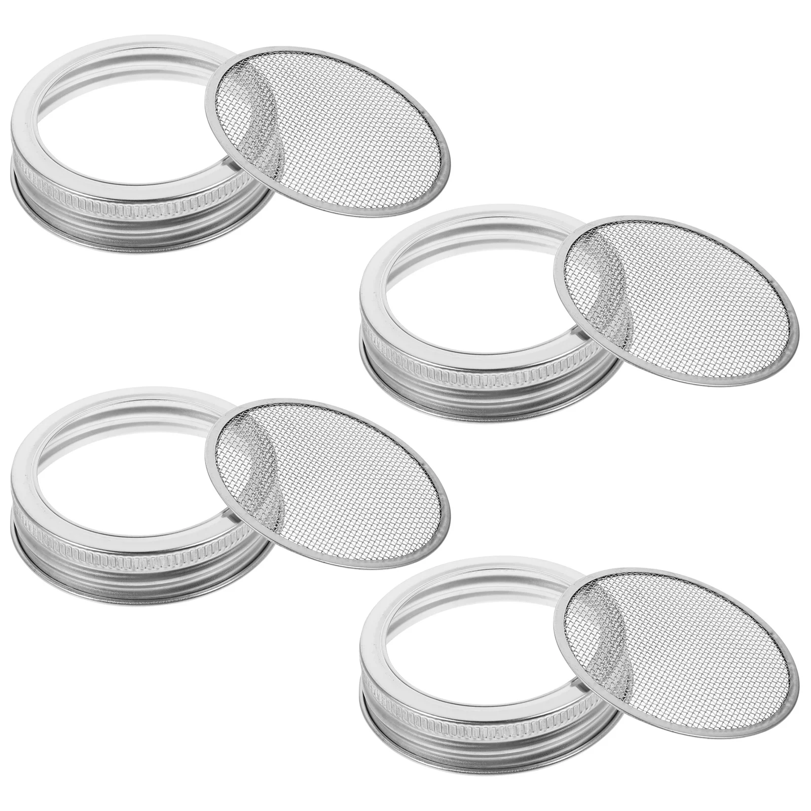 4 Pcs Mason Jar Sprout Lids Brooch Spout Sieve Strainer Mesh Sprouting Drain Screen Cover