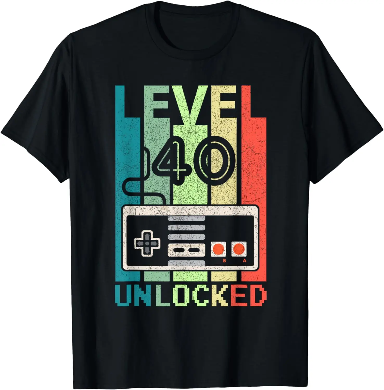 Funny Birthday Gift Level 40 Unlocked Shirt Video Gamer 40th Birthday Gifts Tee T-Shirt Men Clothing Streetwear Graphic T Shirts