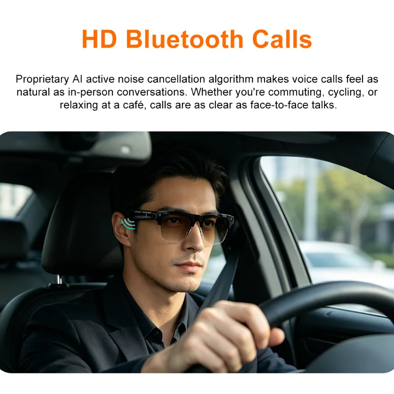 New Half Frame AI Shooting Smart Glasses 8K HD Cam Wireless Bluetooth Calling Translation Object Recognition Sunglasses New image 4