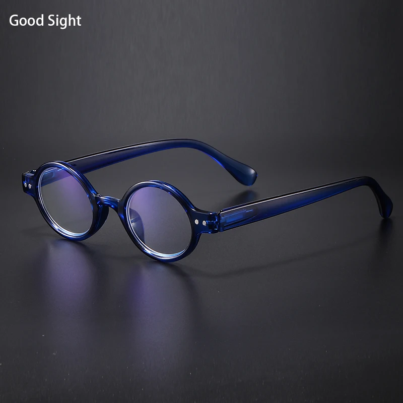 Blue Frame Retro Smart Reading Glasses Blue Light Glasses Vintage Round Glasses Women +1.5+2+2.5+3