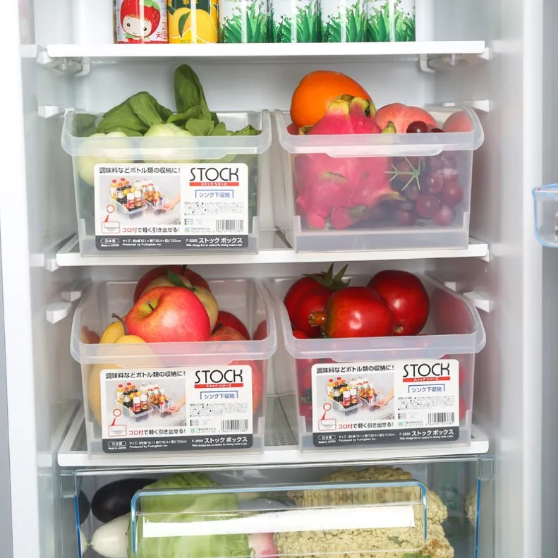 Drawer-Style Fridge Storage Box, Food-Grade PP Transparent Vegetable Organizer with Lid, Stackable Freezer Container