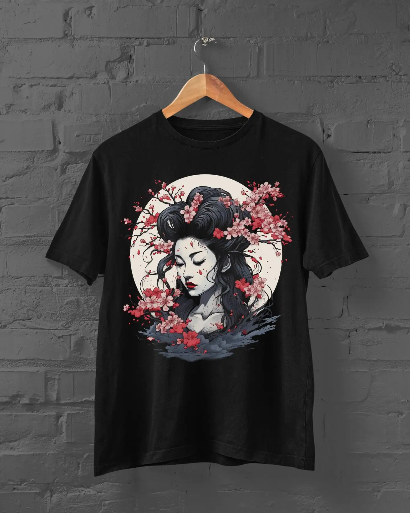 Beautiful Japanese Geisha T Shirt Harajuku Streetwear Japan Girl Y2K Top Anime